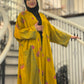 Pocket Anorak Abaya - Golden Hibiscus Bloom