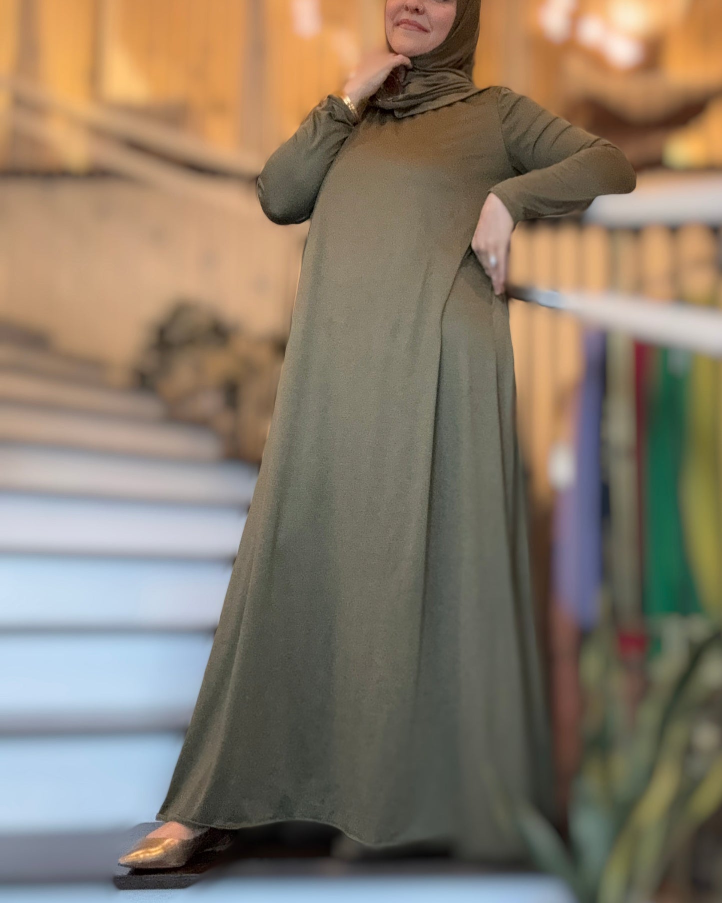 Primo Athleisure Dress - Za'atar Olive Performance Jersey