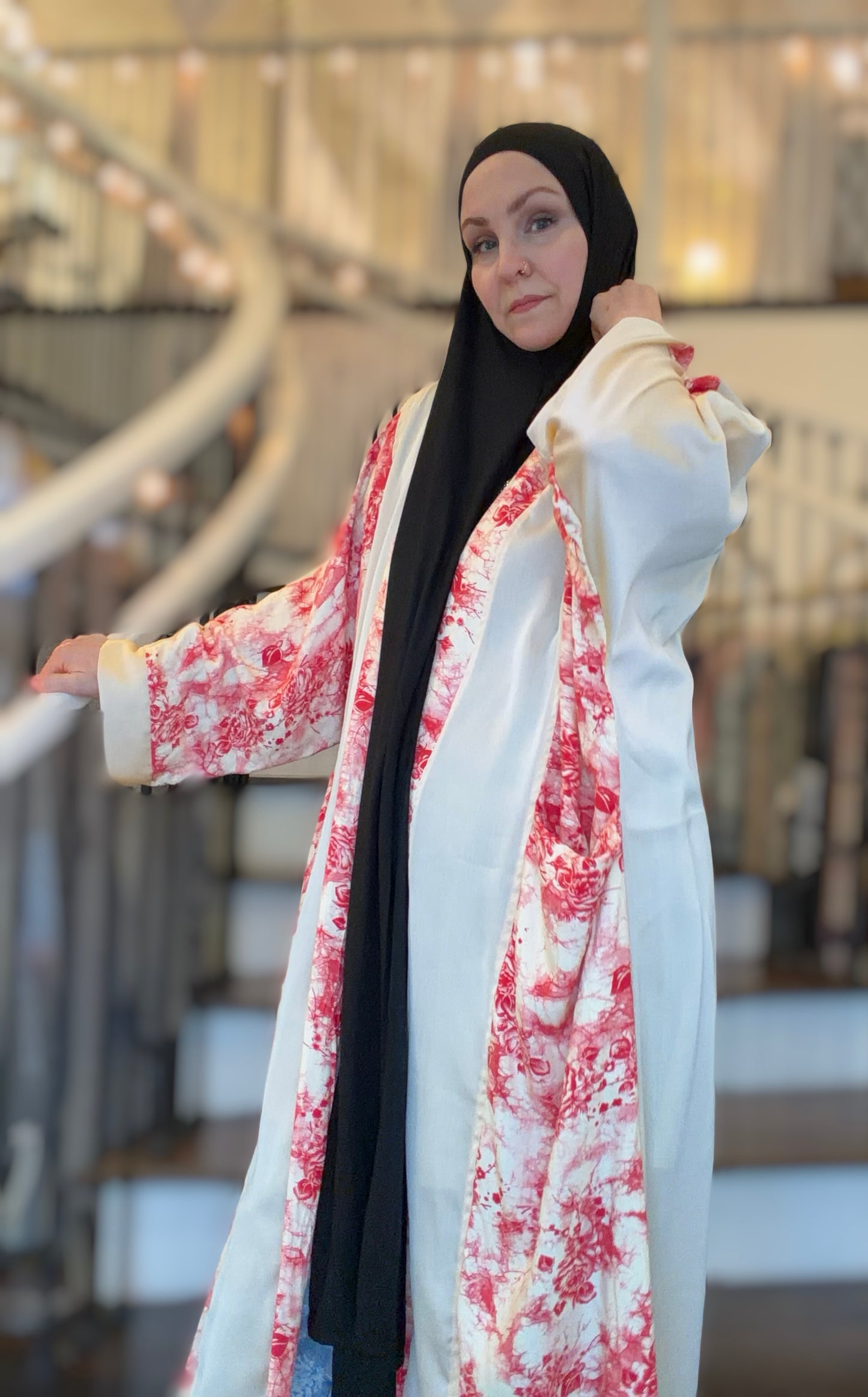 Nour Oversized Abaya - Hybrid Roses & Chiffon