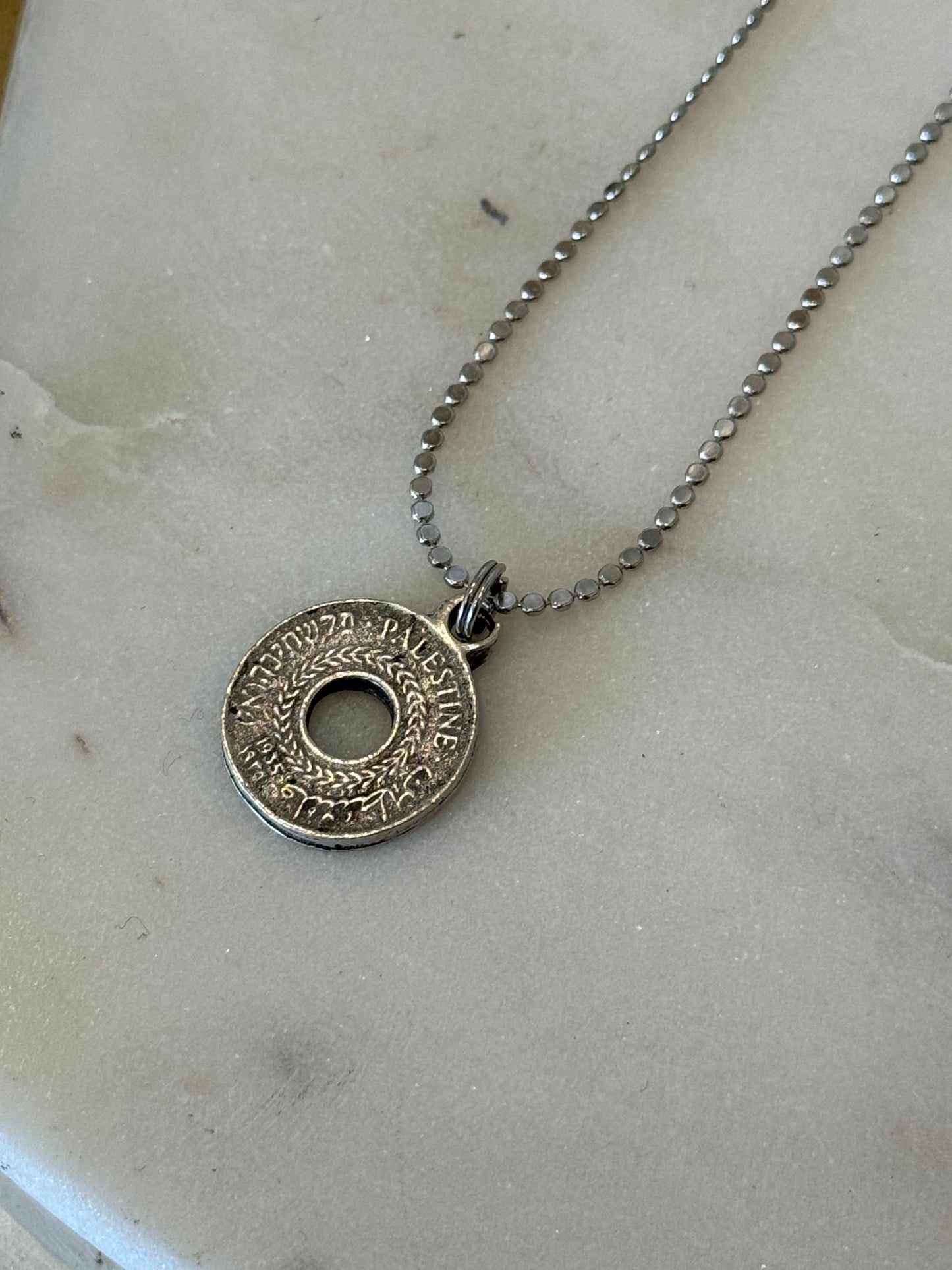 Historic Palestine Necklace: Silver Coin