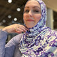 Printed Jersey Hijab: Violeta Watercolor Floral