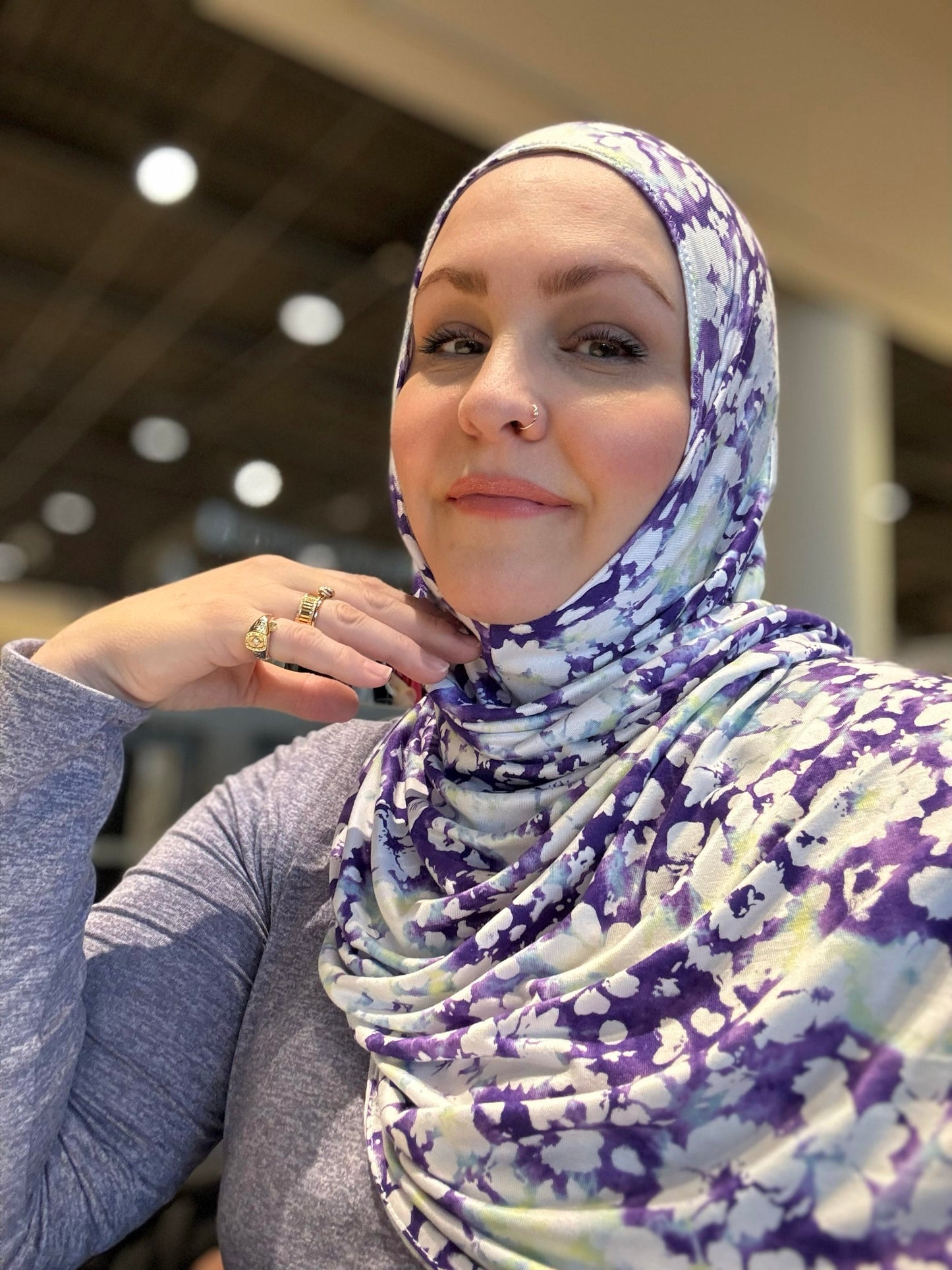 Printed Jersey Hijab: Violeta Watercolor Floral