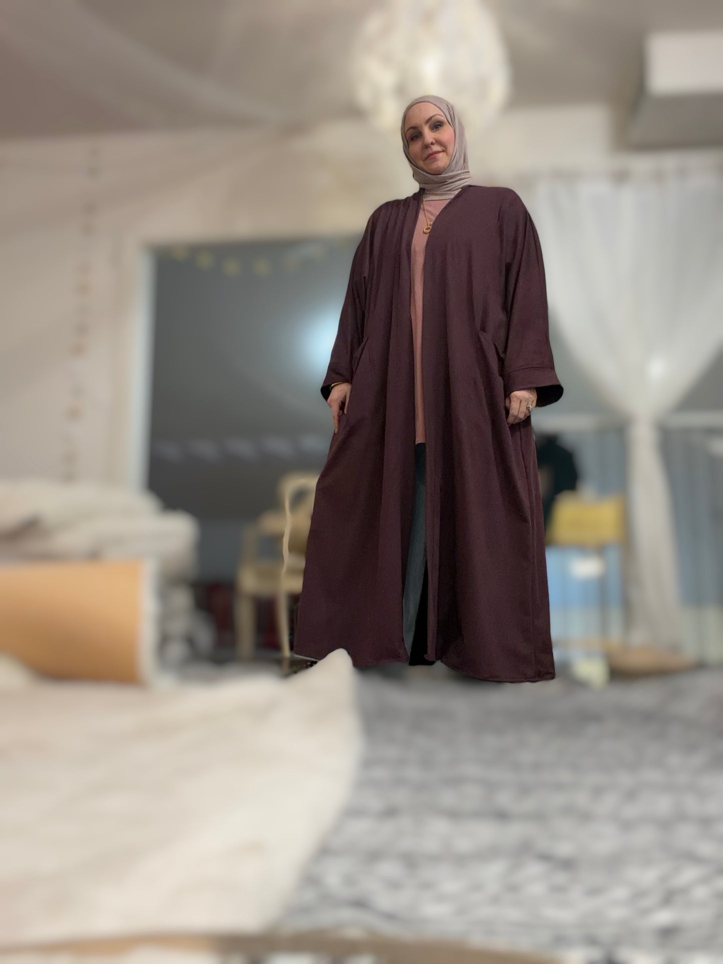 Pocket Anorak Abaya - Eggplant Athleisure