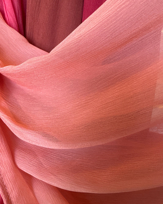 Extra Wide Crinkle Chiffon Hijab: Salmon
