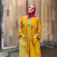 Pocket Anorak Abaya - Golden Hibiscus Bloom