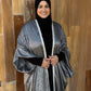 MC Burnout Chiffon Bisht: Steele Grey Pom Poms