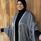 MC Burnout Chiffon Bisht: Steele Grey Pom Poms