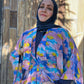 Signature MC Kimono: Azure & Bubblegum Geometric