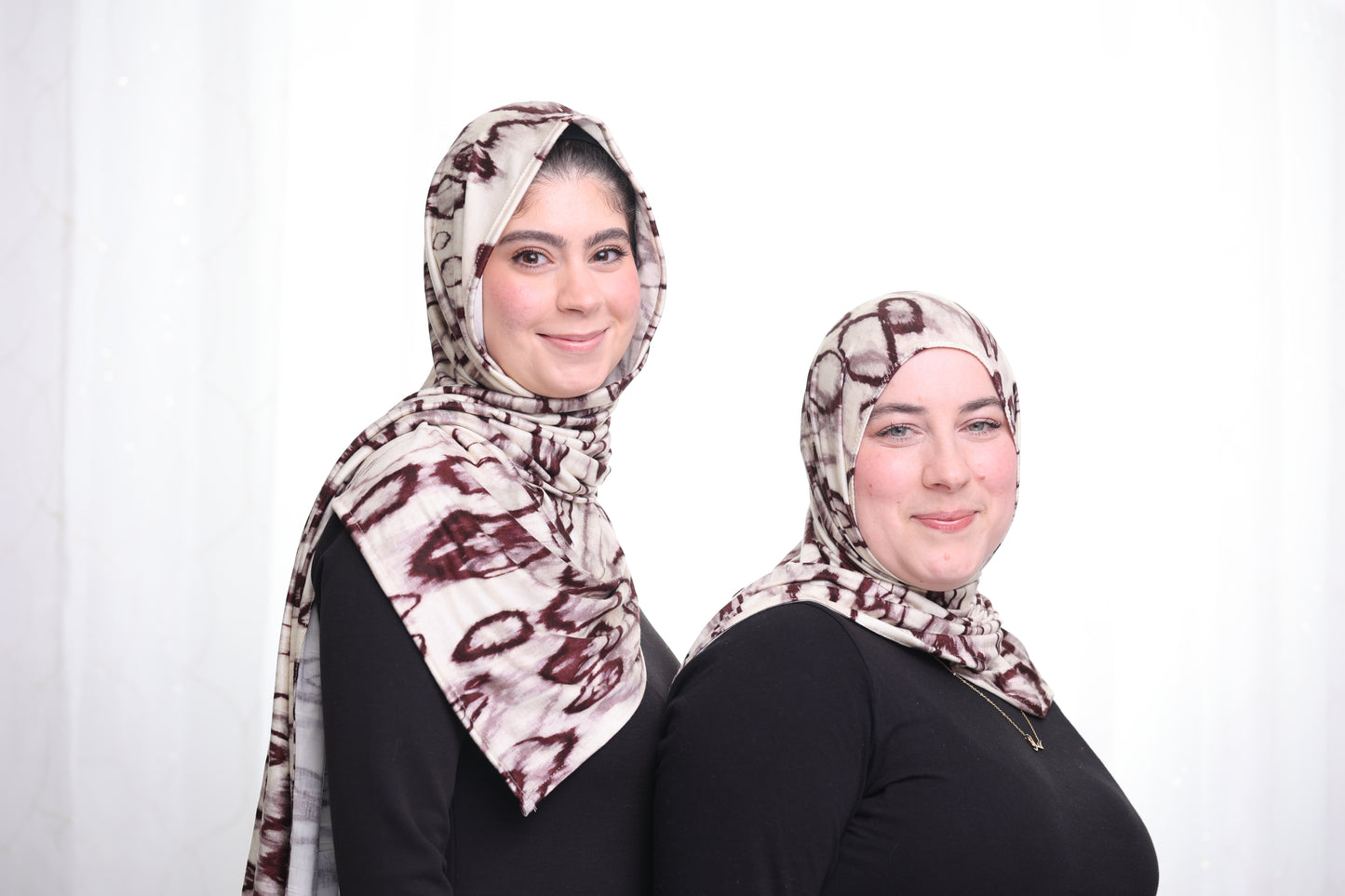 Printed Jersey Hijab: Sweet Cream Coffee Swirl