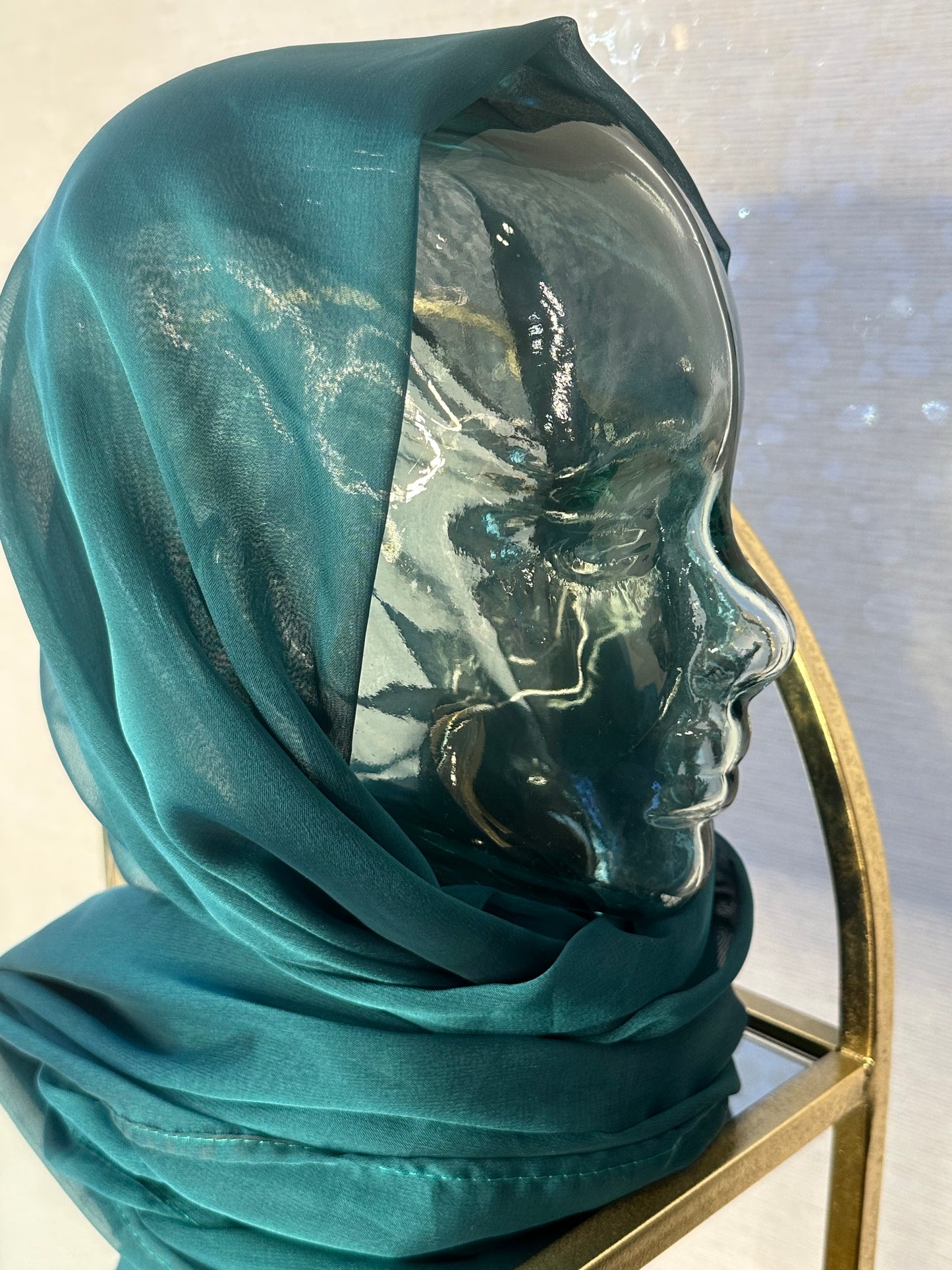 Iridescent Chiffon Hijab: Emerald