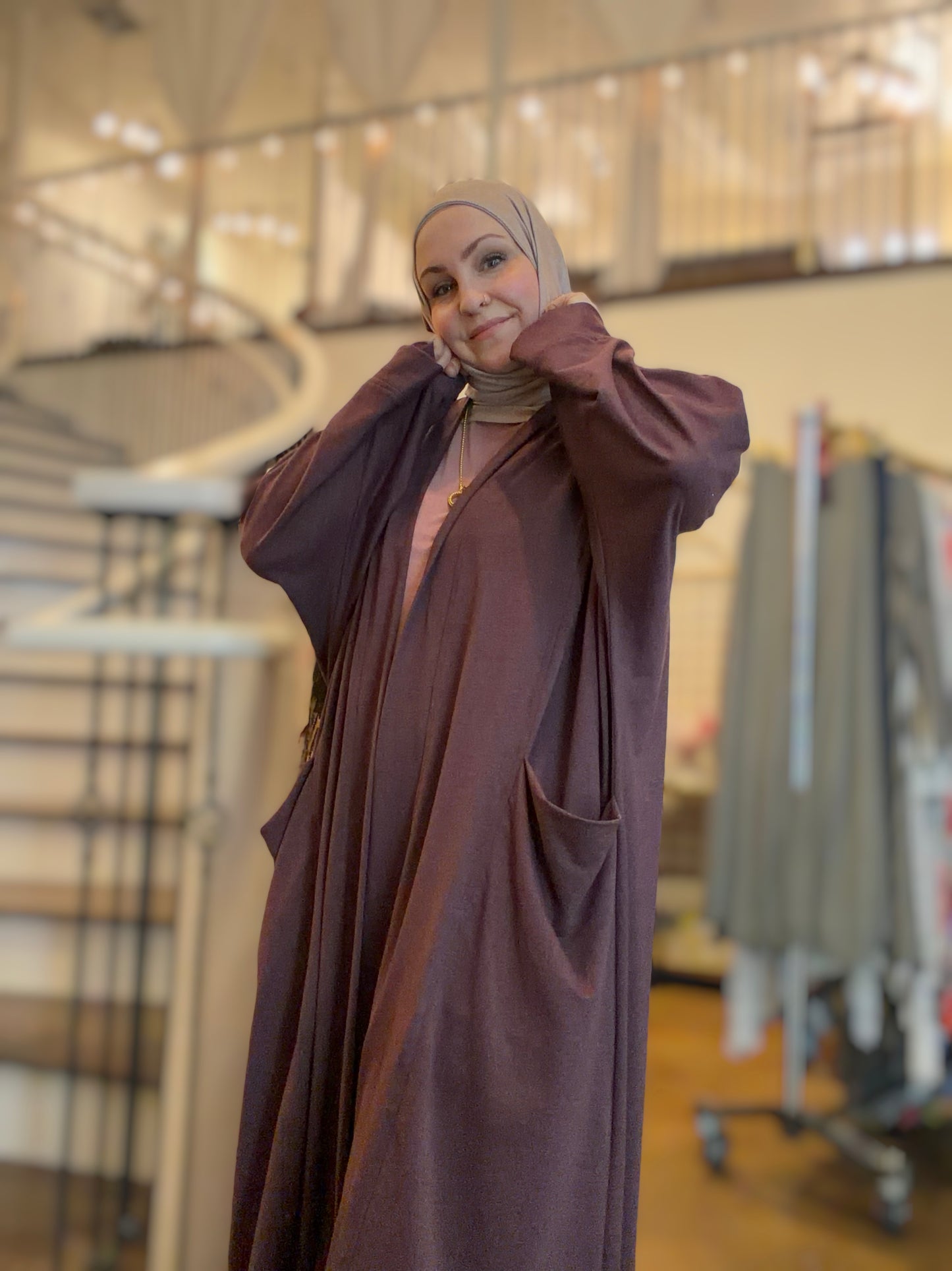 Pocket Anorak Abaya - Eggplant Athleisure