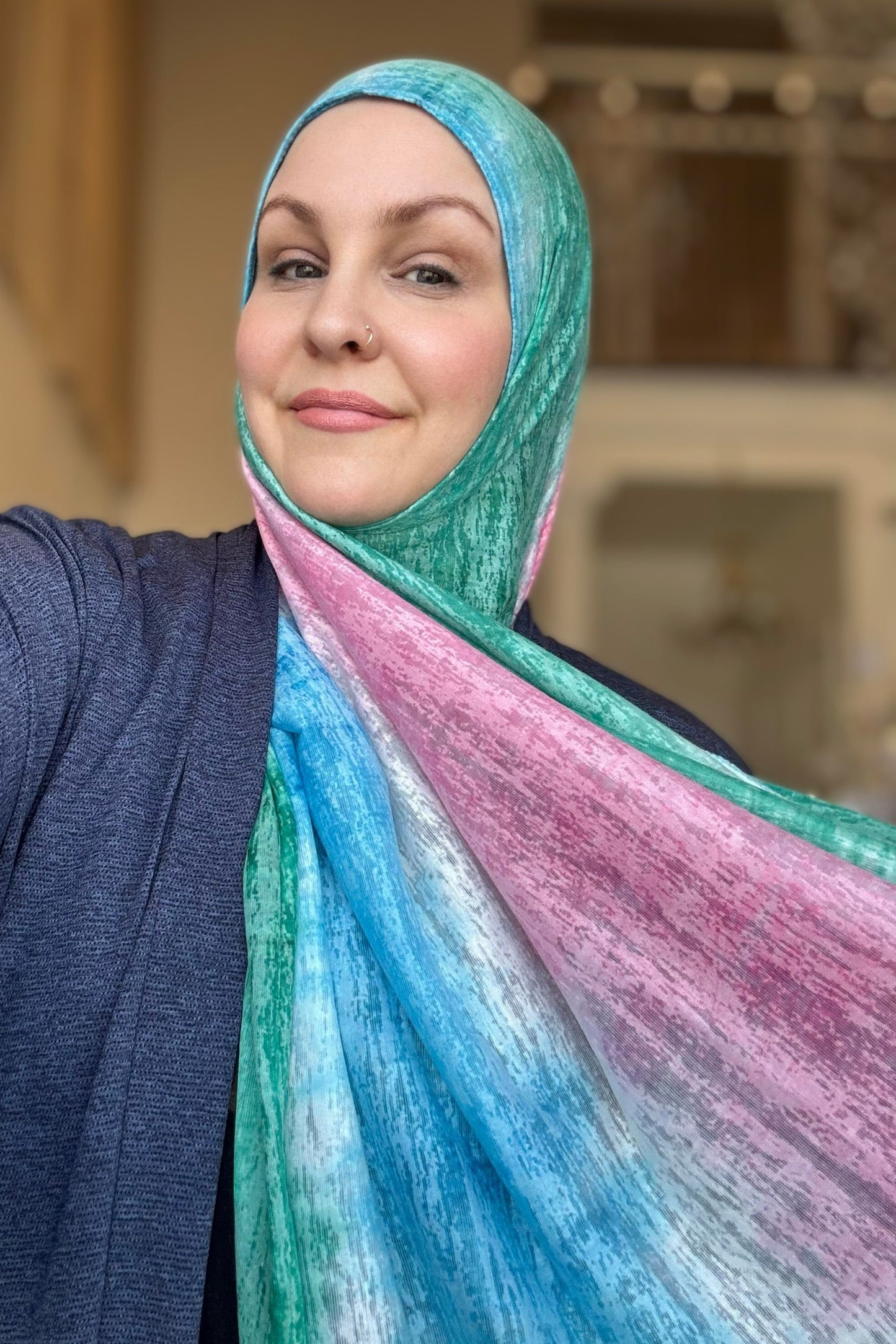 Burnout Tissue Jersey Hijab: Zuma Beach