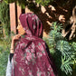 Crinkle Chiffon Hijab: Halal Merlot Floral