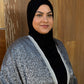 MC Burnout Chiffon Bisht: Steele Grey Pom Poms
