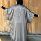 MC Burnout Chiffon Bisht: Steele Grey Pom Poms