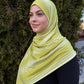 Printed Jersey Hijab: Striped Chartreuse