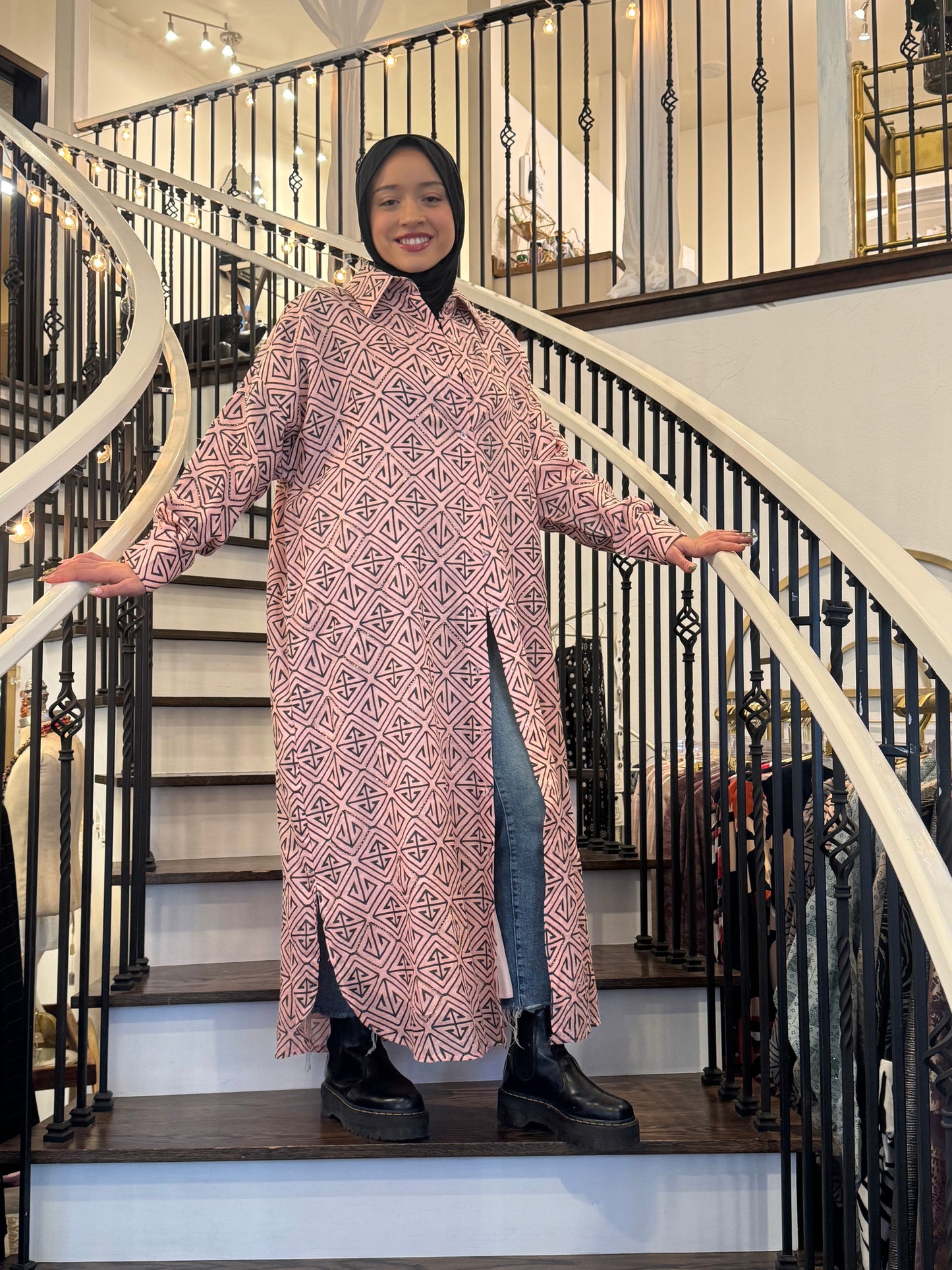 Chic Beaded Shirtdress