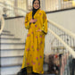 Pocket Anorak Abaya - Golden Hibiscus Bloom