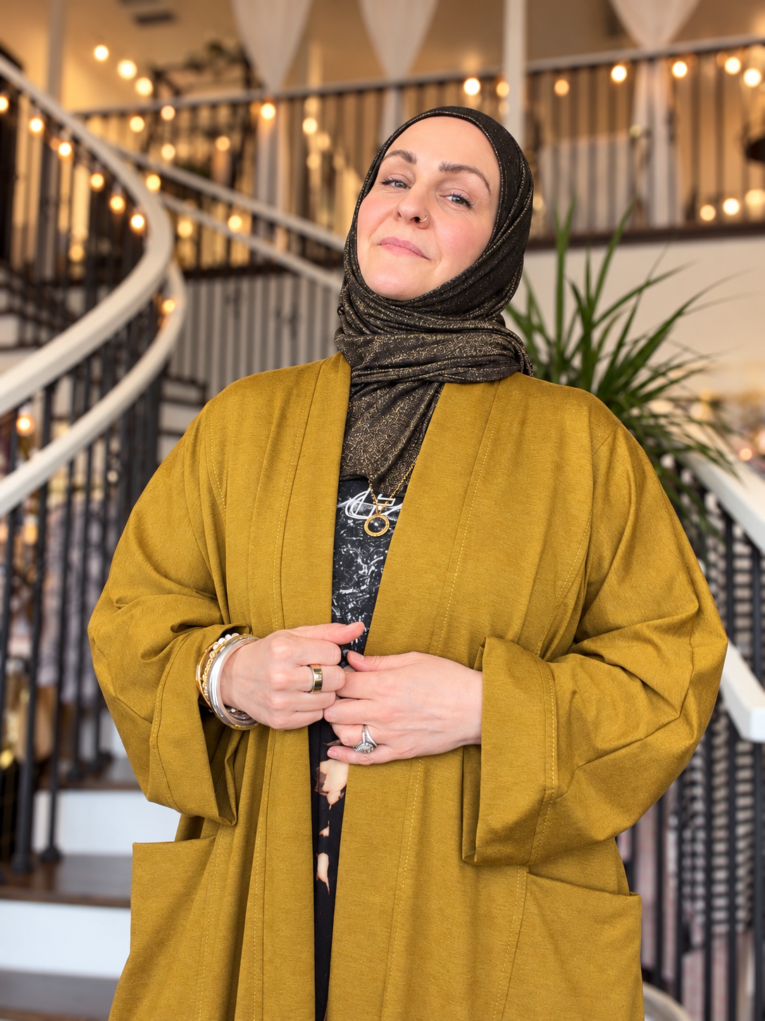 Pocket Anorak Abaya - Golden Ochre Athleisure