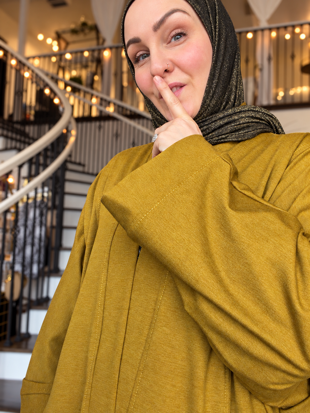 Pocket Anorak Abaya - Golden Ochre Athleisure