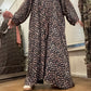 Nour Oversized Abaya - Evergreen & Blush Escape