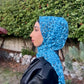 Chiffon Hijab: Blue Diamond Leopard