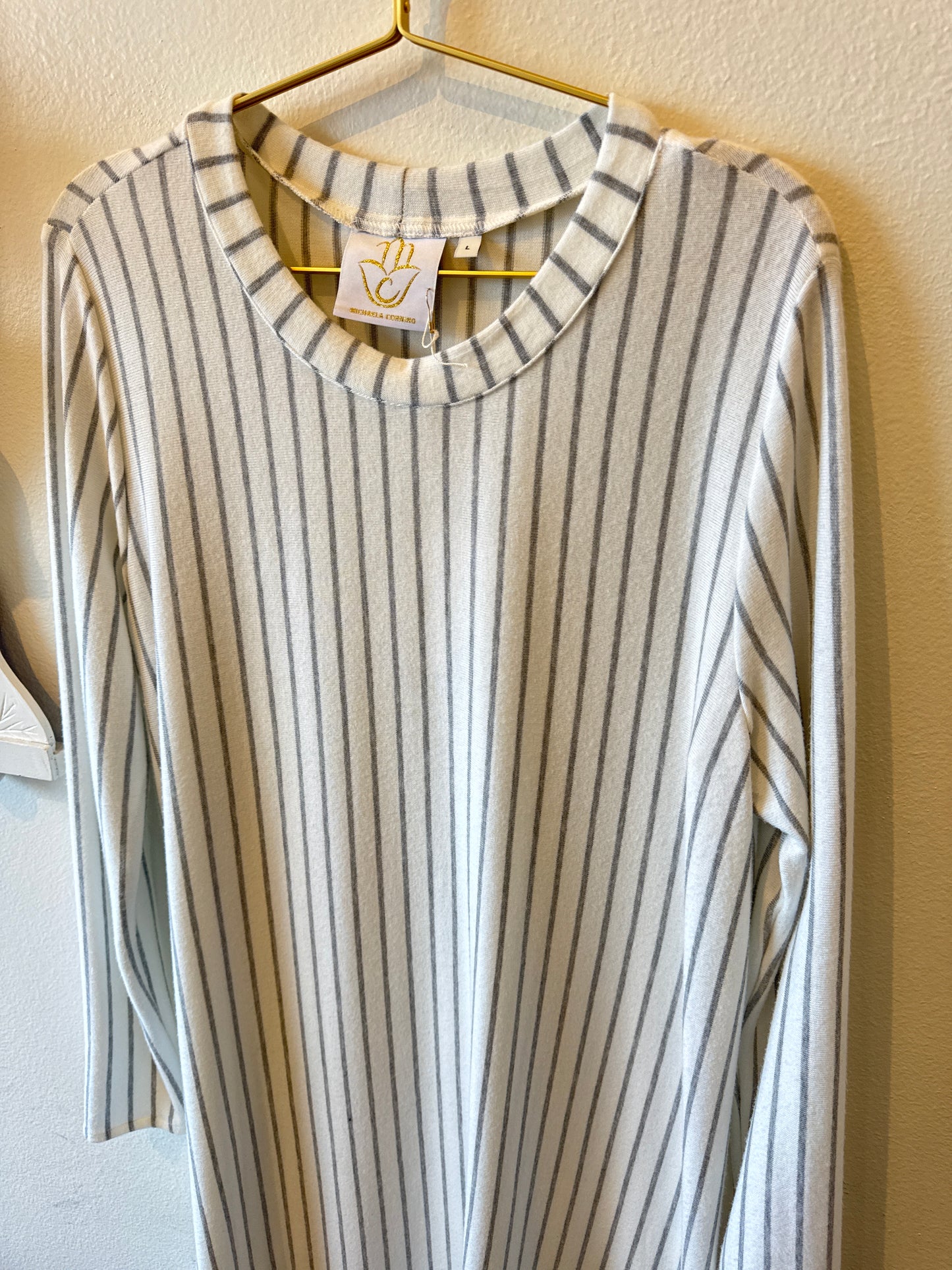 MC Essential Tunic - Eggshell Stripes Knit