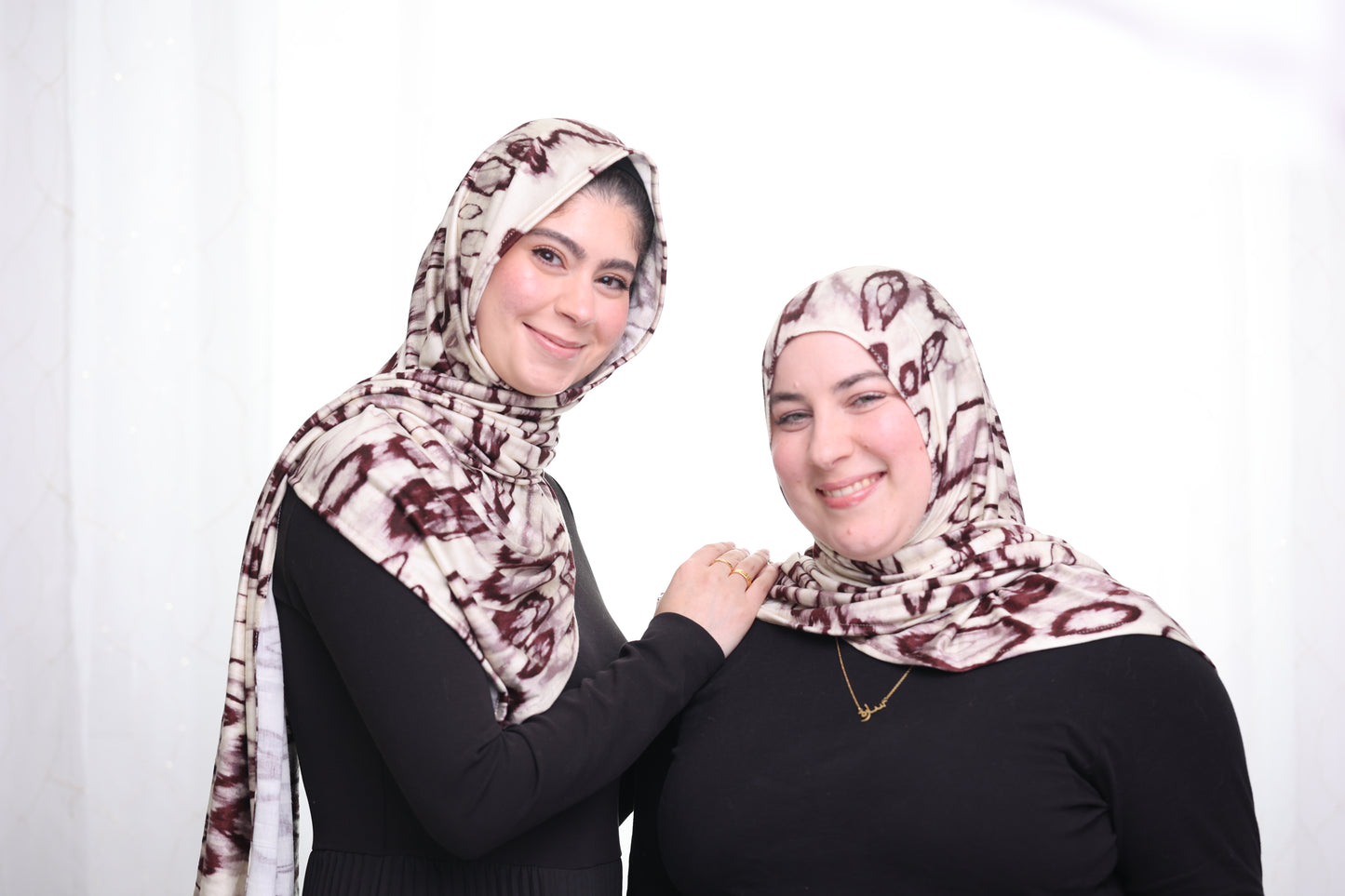 Printed Jersey Hijab: Sweet Cream Coffee Swirl