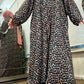 Nour Oversized Abaya - Evergreen & Blush Escape