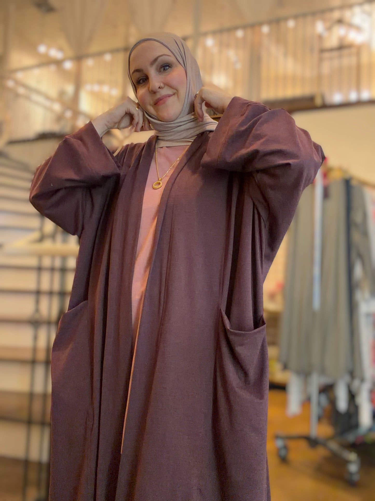 Pocket Anorak Abaya - Eggplant Athleisure
