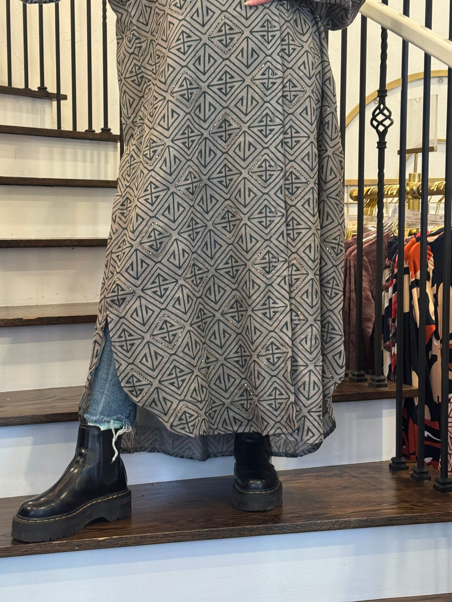 Chic Beaded Shirtdress