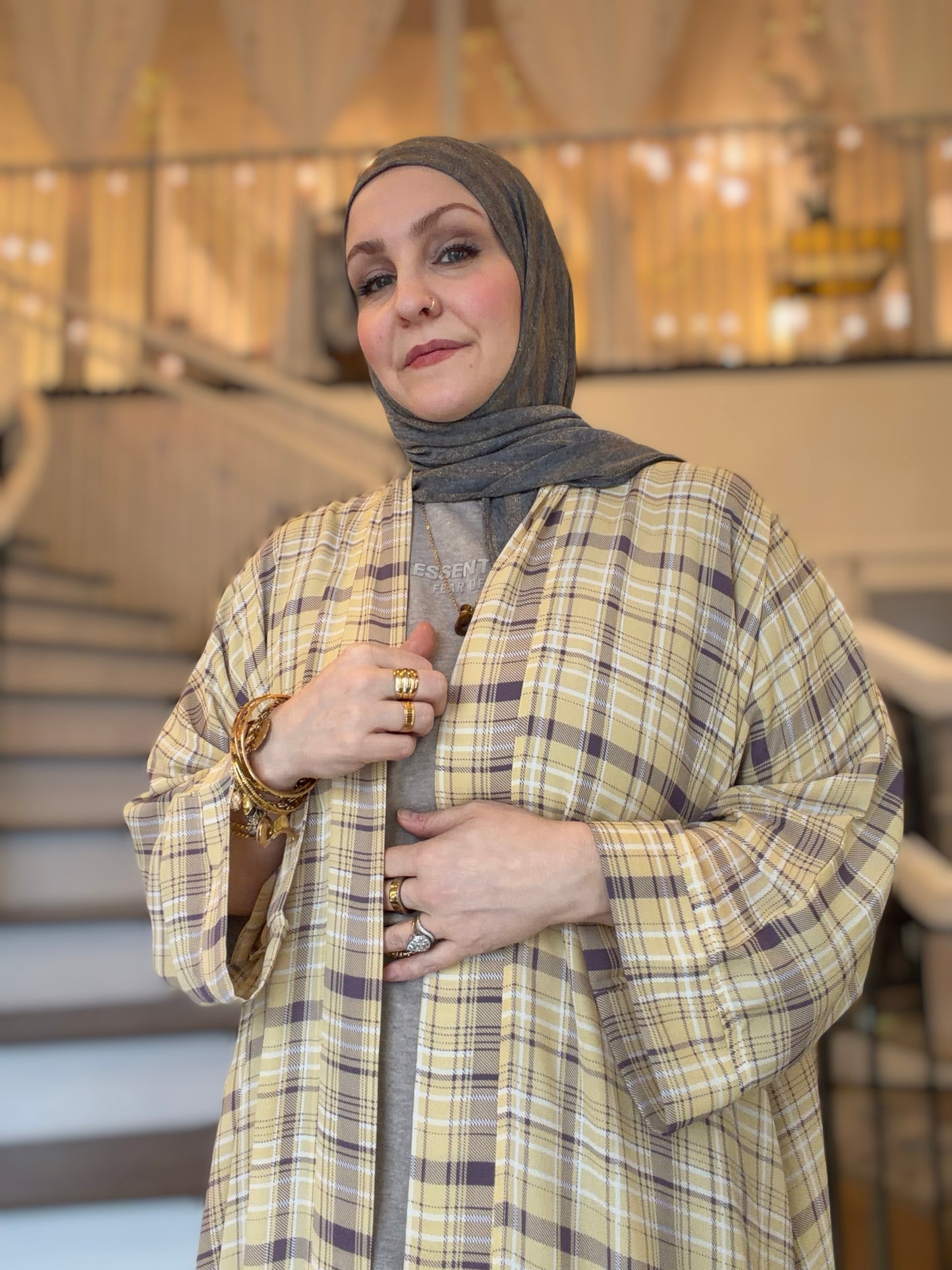 Nour Oversized Abaya - Westminster Plaid