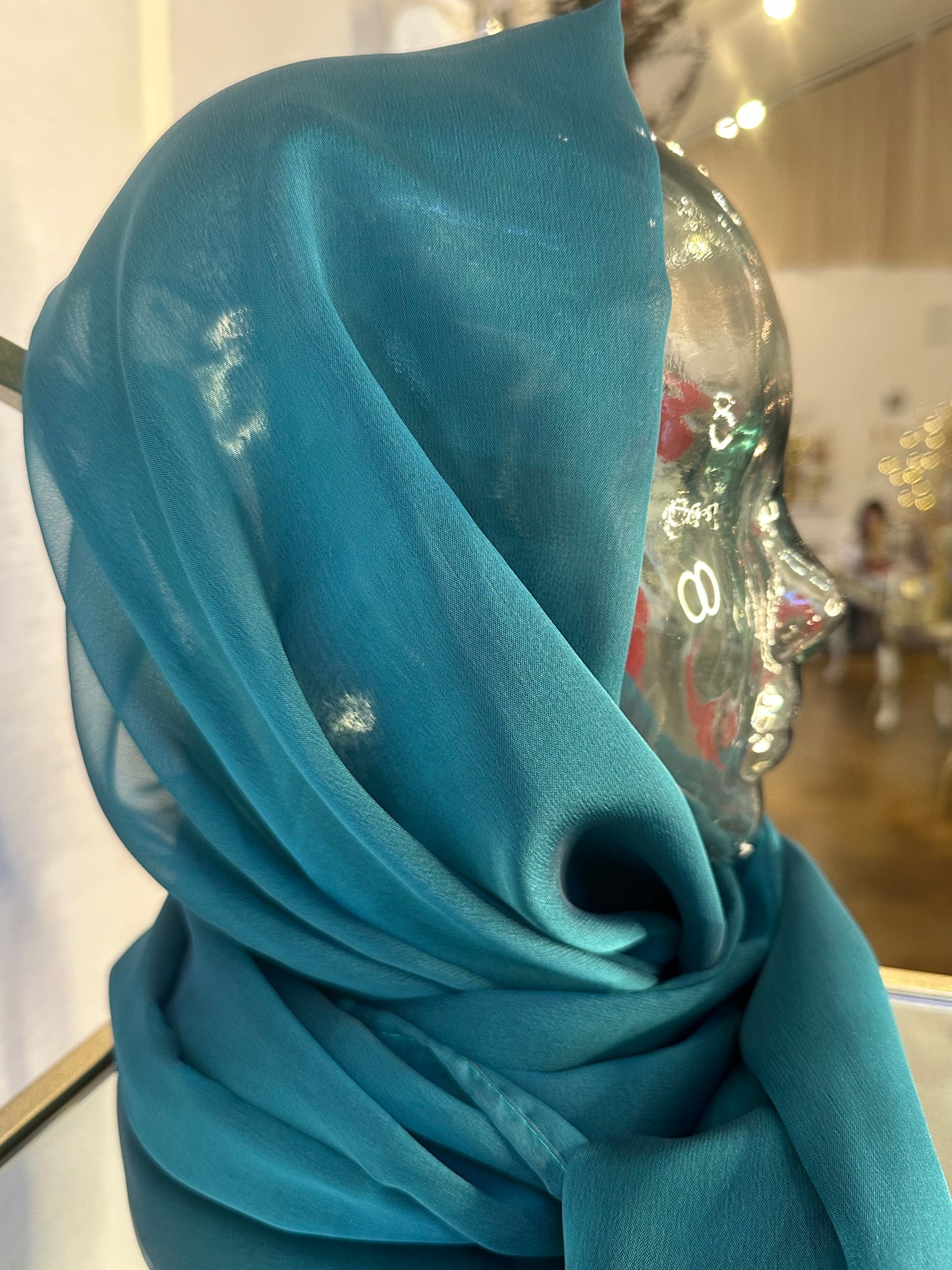 Iridescent Chiffon Hijab: Emerald