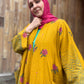 Pocket Anorak Abaya - Golden Hibiscus Bloom