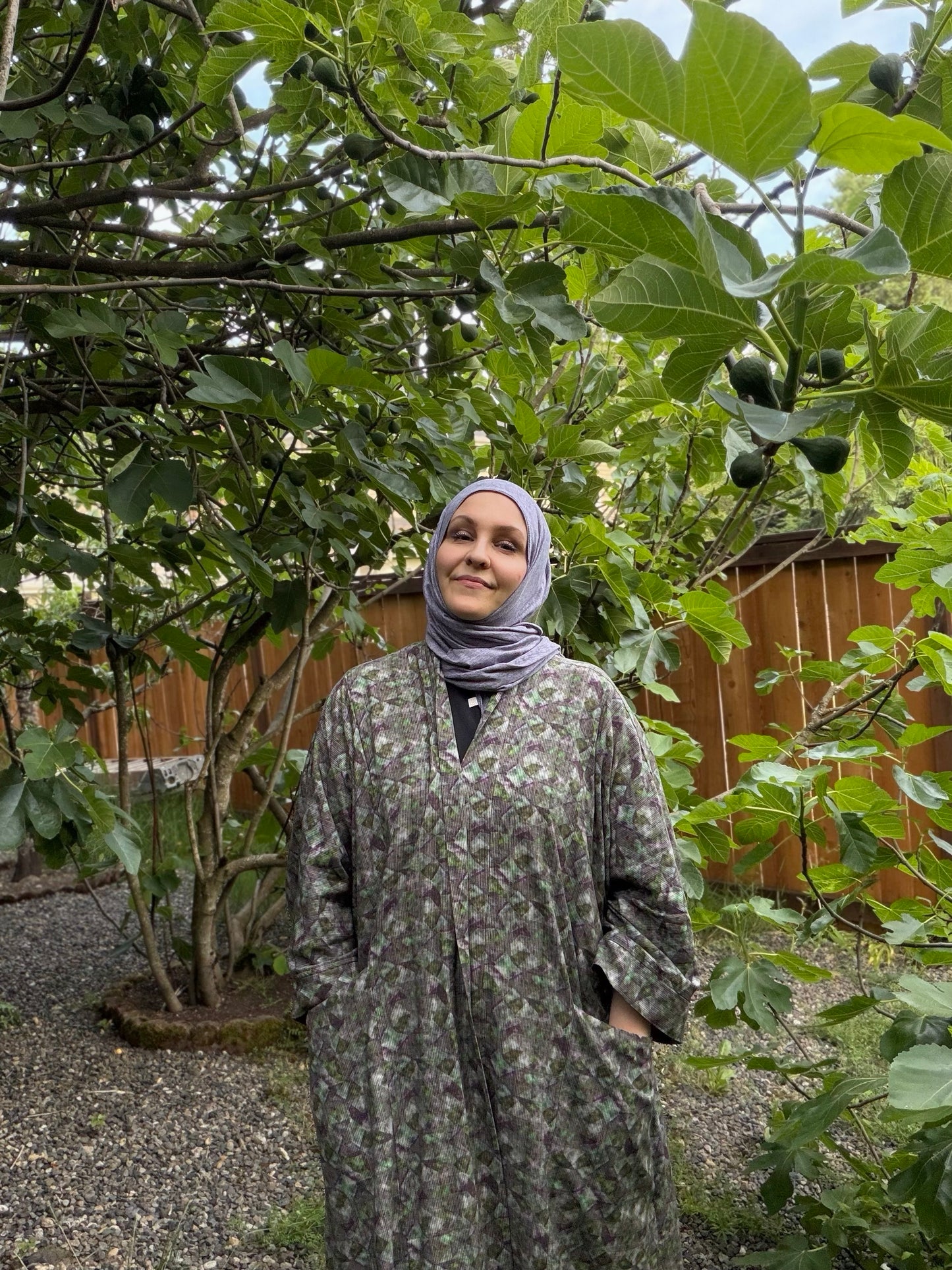Pocket Anorak Abaya - Moss & Glass