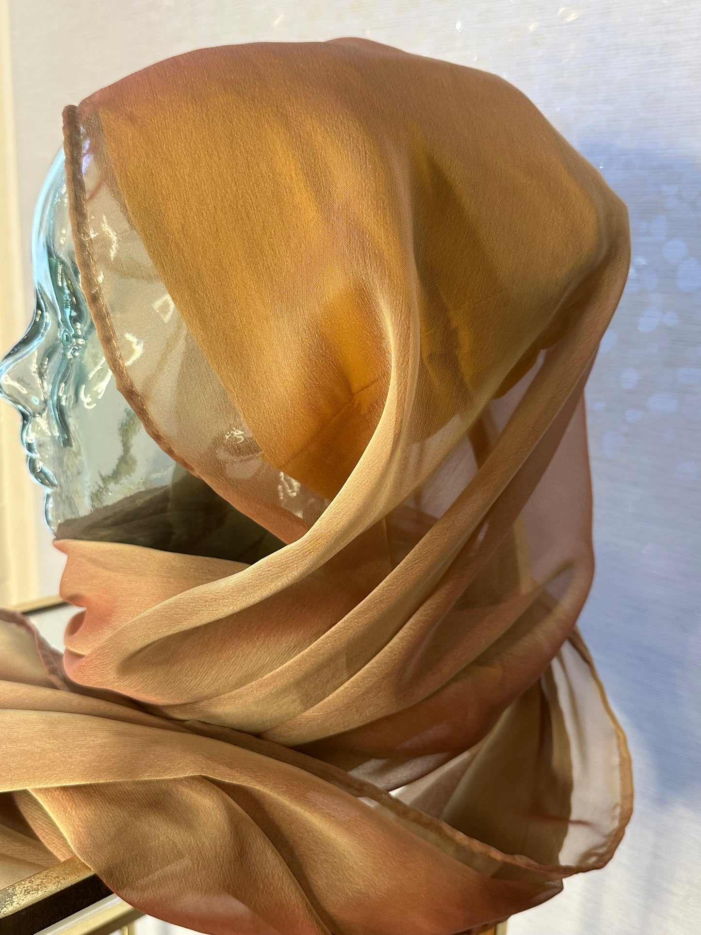 Iridescent Chiffon Hijab: Golden