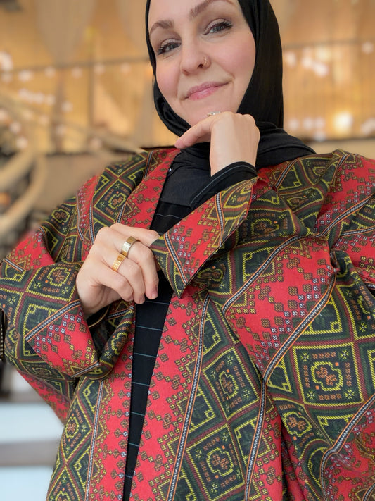 Power Silhouette Abaya - Crimson Caravan
