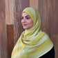 Printed Jersey Hijab: Striped Chartreuse