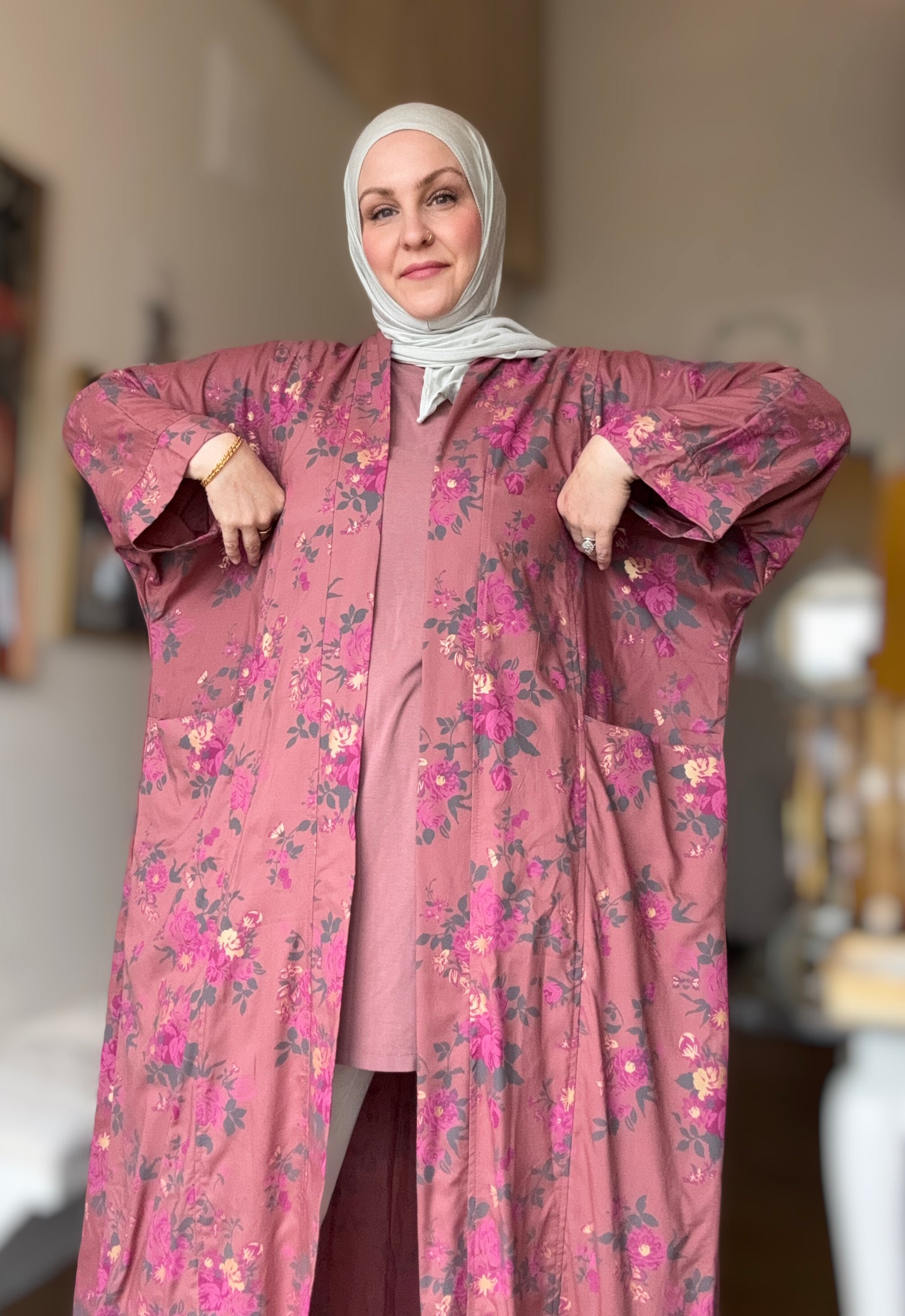 Pocket Anorak Abaya - Bloom