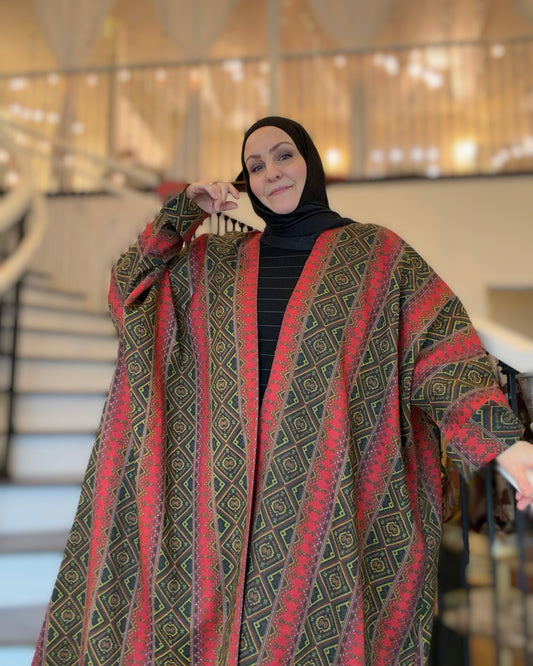 Power Silhouette Abaya - Crimson Caravan