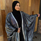 Metallic Oversized Abaya - Eid Collection: Silver & Black