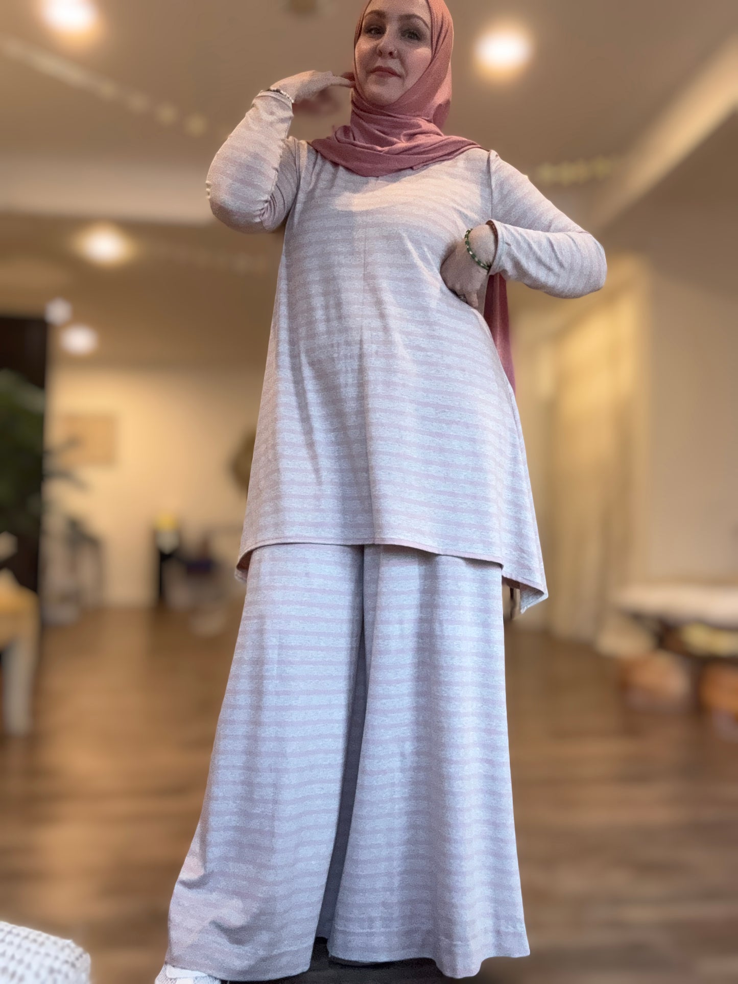 MC Everyday Active Tunic - Blush Heather Stripe