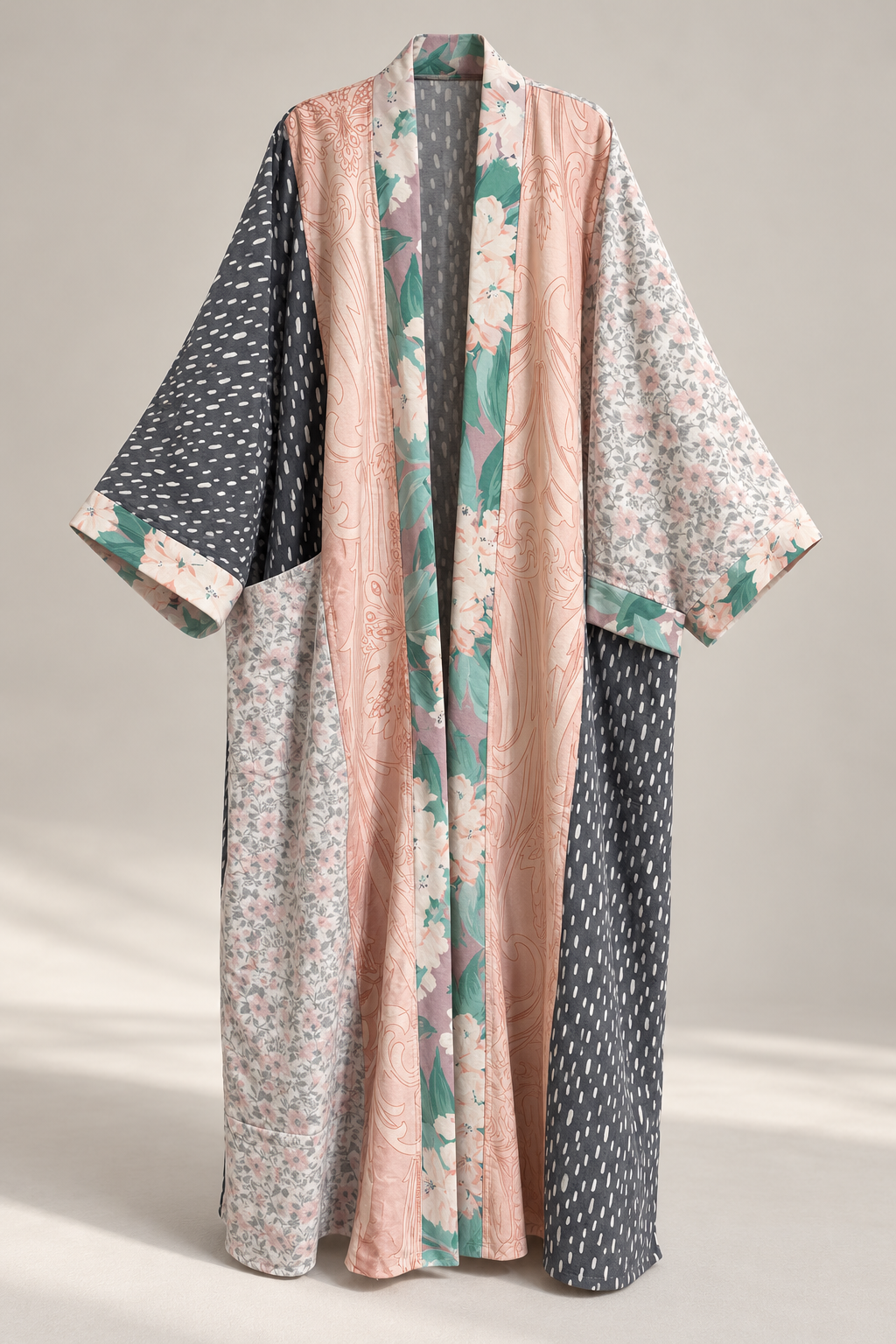 Upcycled Pocket Anorak Abaya — Blush & Ash
