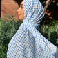 Chiffon Hijab: White & Turquoise Polka Dot