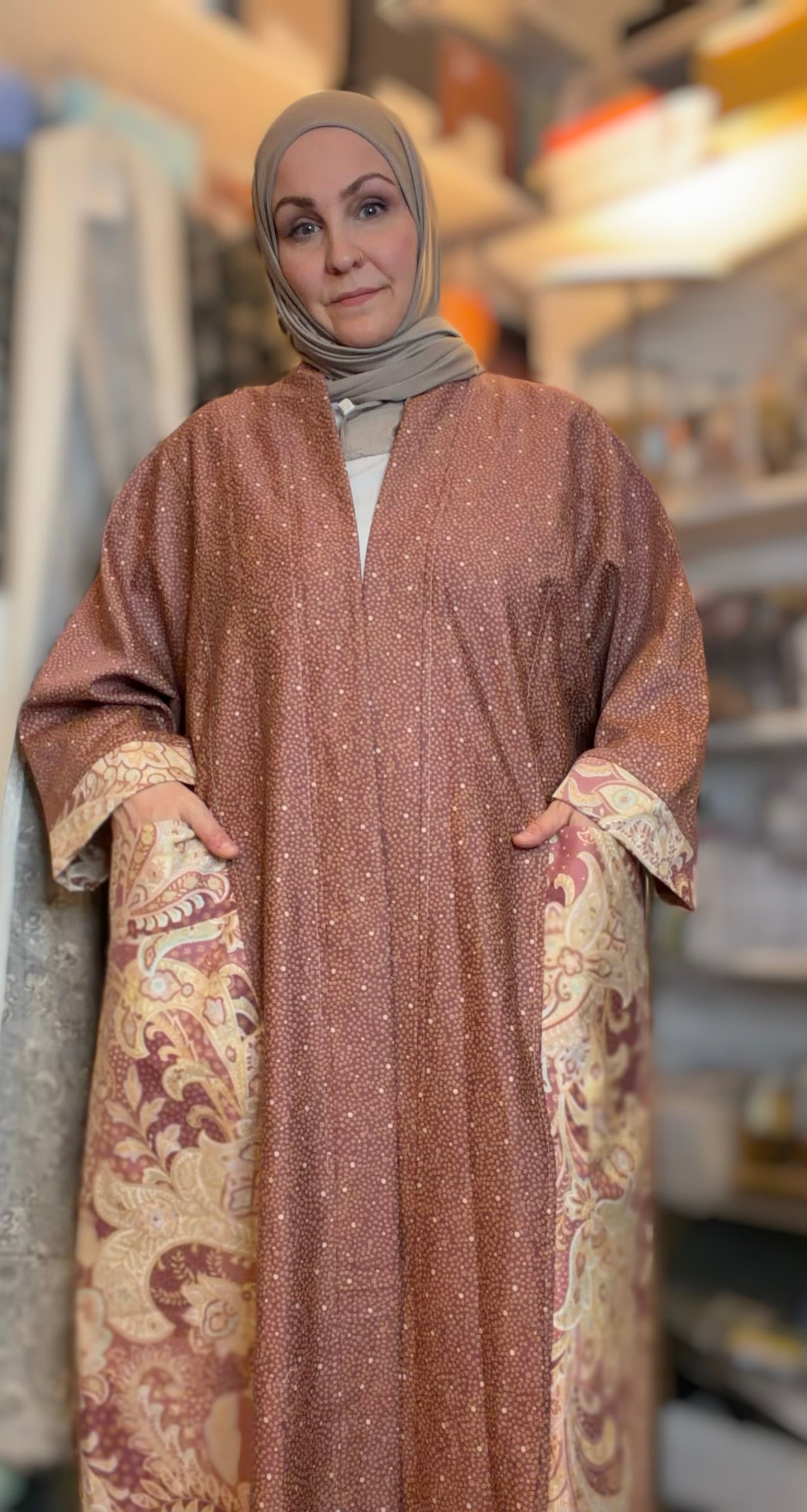 Upcycled Pocket Anorak Abaya — Henna Garden