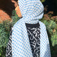 Chiffon Hijab: White & Turquoise Polka Dot