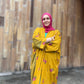 Pocket Anorak Abaya - Golden Hibiscus Bloom