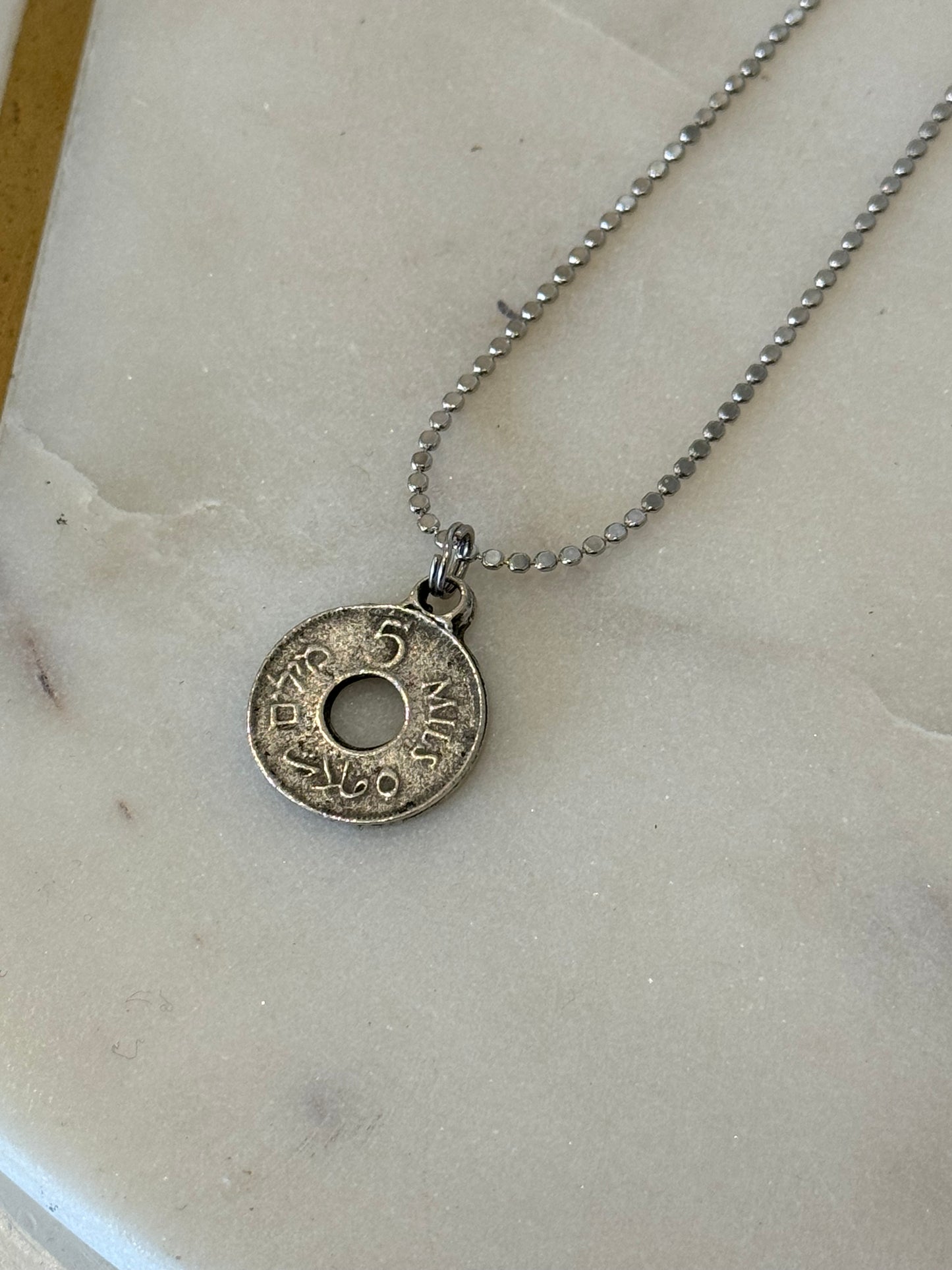 Historic Palestine Necklace: Silver Coin