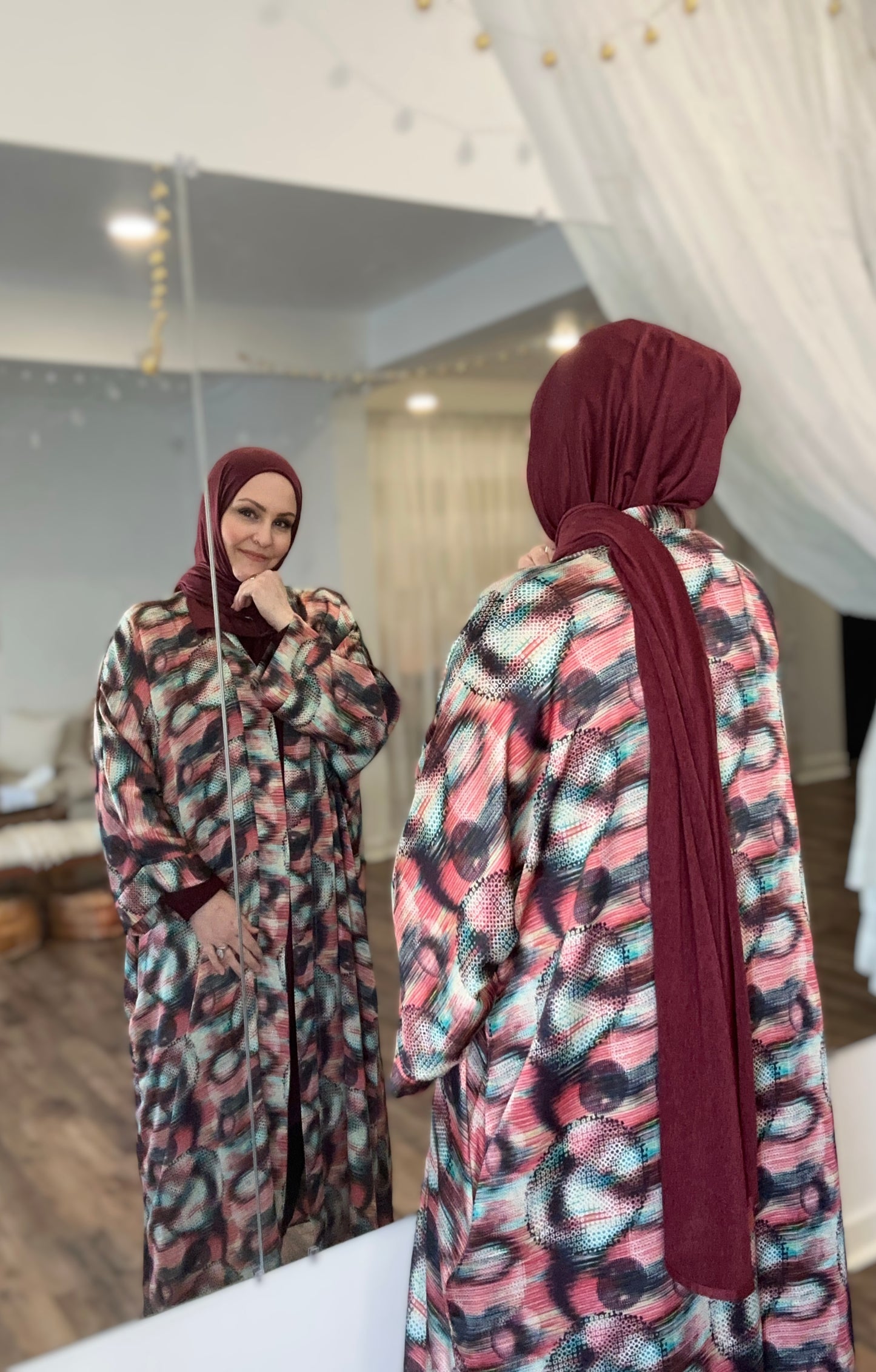 Nour Oversized Satin Abaya - Desert Pulse