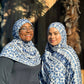 Printed Jersey Hijab: Blue Ikat